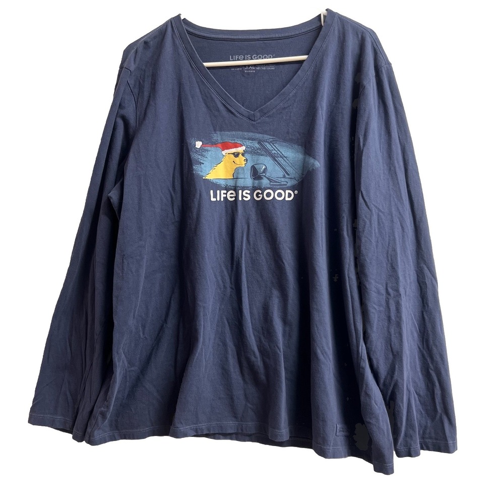 Life Is Good Crusher Tee stretch Navy sz 2X
